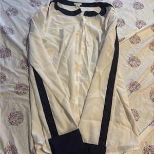 J. Crew Black and Cream Blouse